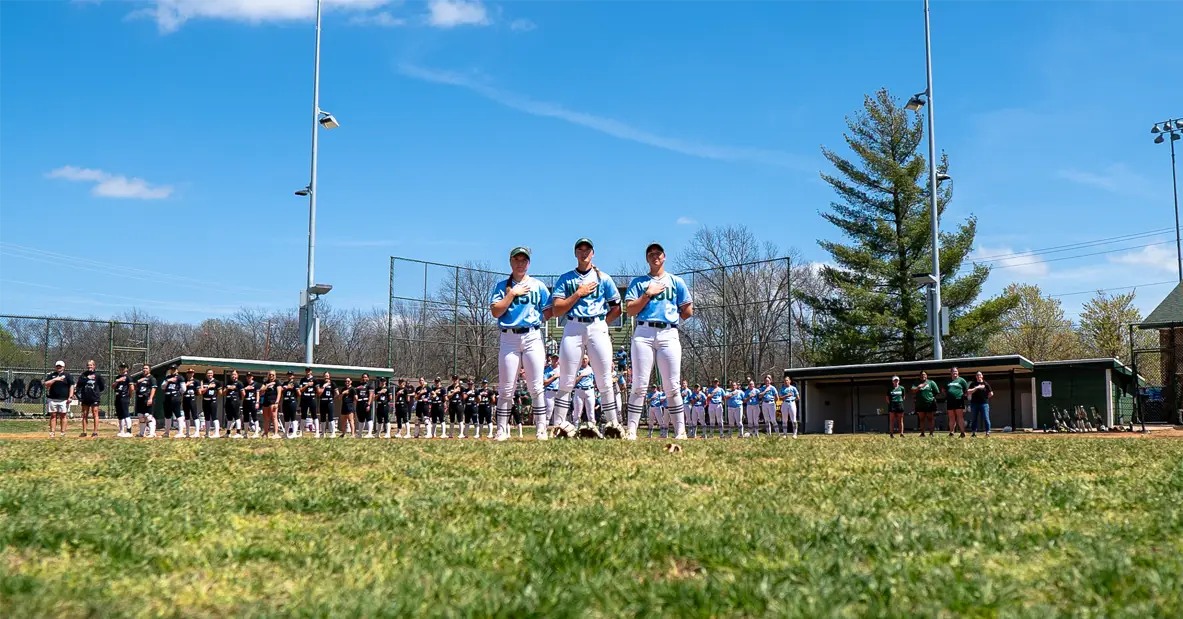 NSU Softball team during national anthem